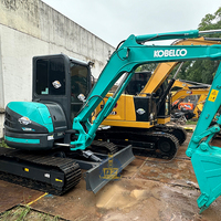 Mini-excavatrice Kobelco SK55SR d'occasion, rayon de braquage court, 5,5 tonnes, SK 55 SR, d'origine japonaise, pelle compacte, matériel de construction