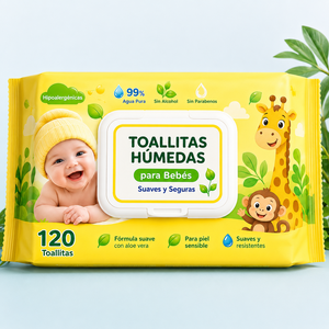 Toallitas Orgánicas para Bebé, a Base de Plantas, Naturales, Suaves, Limpieza Delicada, Ecológicas, Cuidado de la Piel - Product Image 1
