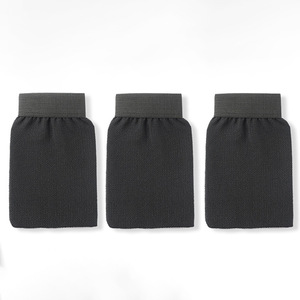 Black Exfoliating Bath Mitt with Medium Sand, Single Layer, Double-Sided Massage for <strong>Back</strong> <strong>Scrubbing</strong> and Bathing - Product Image 3