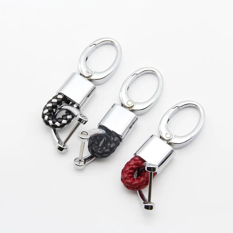 Penjualan laris tali kunci kepang kulit tipe pendek gantungan kunci mobil gantungan kunci mobil jepret dapat dilepas aksesori Keyfob hadiah promosi