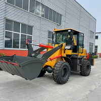 Gratis pengiriman Front End Loader Mini Track Excavator 4x4 roda belakang Hoe Skid Steer Loader dengan Backhoe Bucket