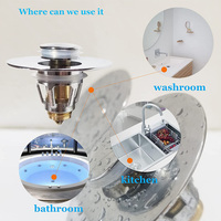Jutye-Tapón para fregadero de baño, colador, escurridor de pelo, cesta antiobstrucción Enchufe de rebote tipo Bullet Core, conector emergente