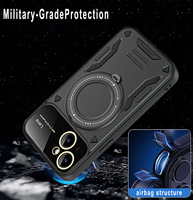 Coque de téléphone personnalisée antichoc avec grand support annulaire pour iPhone 15 Pro, coque de protection magnétique créative pour voiture