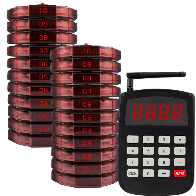 Wireless Paging System coaster Pager Wireless Calling System Table Buzzer for Restaurant