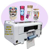 Printer UV DTF Otomatis A3 Printer Flatbed UV dengan Pernis untuk Casing Ponsel Botol Kaca Stiker Logam