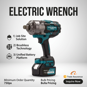 Llave de <span class=keywords><strong>Impacto</strong></span> Eléctrica Inalámbrica de Litio con Enchufe Cuadrado de <span class=keywords><strong>1</strong></span>/<span class=keywords><strong>2</strong></span> Pulgada, de Alto Torque, para Industria Pesada - Product Image 1