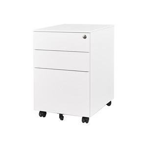 Archivador Móvil de 3 Niveles con Ruedas, Unidad de Almacenamiento con Cajones con Cerradura para Oficina, de Pie - Product Image 4