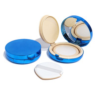 Nouvel arrivage en stock : Emballage cosmétique – Boîtier compact rond doré électroplaqué vide pour fond de teint ou correcteur.
