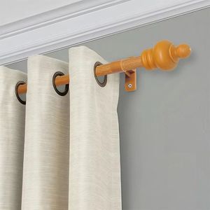 Barras <span class=keywords><strong>de</strong></span> Cortina Modernas para Sala <span class=keywords><strong>de</strong></span> Estar, Decorativas, con Aspecto <span class=keywords><strong>de</strong></span> Madera, Romanas, Extensibles, Resistentes, Individuales y Dobles, <span class=keywords><strong>de</strong></span> Metal - Product Image 1