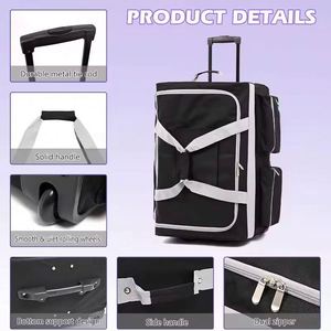 กระเป๋าเดินทางแบบพับได้พร้อมล้อและราวแขวนเสื้อผ้า  ตัวอย่างสินค้าฟรี - Product Image 5
