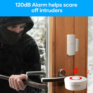 <span class=keywords><strong>Agshome</strong></span> 8ชิ้นไร้สาย433.92MHz, ระบบเตือนภัยประตู120dB ไซเรนสมาร์ท KEYFOB Wi-Fi แอป Tuya ควบคุม SOS - Product Image 3