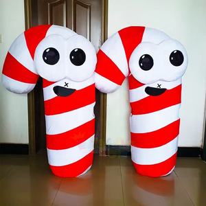 ชุดมาสคอตลายแท่งลูกกวาดสีแดงขาว ตาโต แบบการ์ตูน ชุดเดินเล่นสำหรับงานคริสต์<span class=keywords><strong>ม</strong></span>าส <span class=keywords><strong>ง</strong></span>านคาร์นิวัล <span class=keywords><strong>ง</strong></span>านปาร์ตี้ โปรโ<span class=keywords><strong>ม</strong></span>ชั่นแบรนด์ - Product Image 1