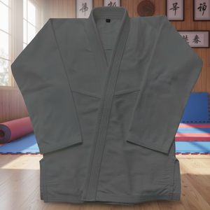 Kimono de Jiu Jitsu Brasileño Unisex Personalizado, Uniforme de Artes Marciales Gris y Blanco - Product Image 3