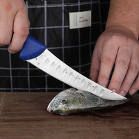 Ensemble de couteaux à filet en acier inoxydable Durable de haute qualité avec étui pour pêcheurs professionnels ensemble de couteaux de pêche 4 pièces