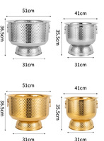 Seau à champagne de luxe, seau à glace en métal, double paroi, acier inoxydable martelé, refroidisseur à vin, bac à boissons
