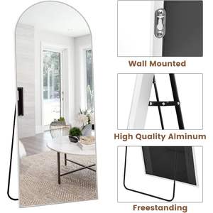 Espejo de pie arqueado ZMYCZ sin iluminación, de cuerpo entero, 71x26, blanco, sin marco, para vestidor, decoración del hogar y maquillaje - Product Image 5