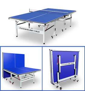 <span class=keywords><strong>Mesa</strong></span> <span class=keywords><strong>de</strong></span> Ping Pong Profesional Plegable y Móvil <span class=keywords><strong>de</strong></span> 25 mm para Entrenamiento en Interiores, con Ruedas y Logotipo Personalizado - Product Image 1