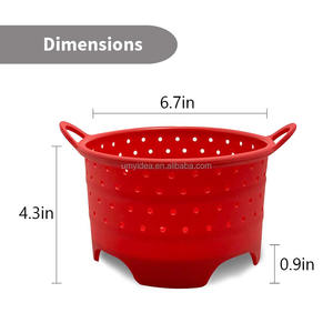 Nueva cesta de <span class=keywords><strong>microondas</strong></span> plegable de <span class=keywords><strong>silicona</strong></span> segura para alimentos sin arañazos con tapa - Product Image 1