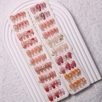 TSZS 10 pièces presse à la main sur les ongles couverture complète couleur rose nue conception de cercueil manucure faux ongles pour femmes bouts d'ongles artificiels