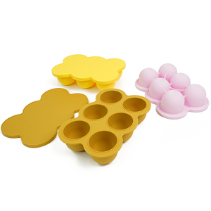 Silicone bé thực phẩm lưu trữ container rò rỉ-proof thực phẩm lưu trữ Snack hộp <span class=keywords><strong>7</strong></span> chia Ice <span class=keywords><strong>Cube</strong></span> khay với nắp tủ đông trái cây - Product Image 4