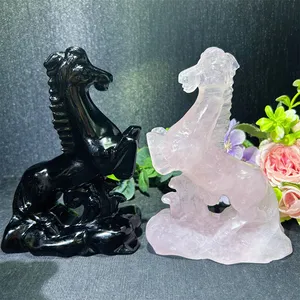 Heiße Produkts chnitzerei Crystal Crafts Spirituelle Heilung Hand geschnitzte Pferdes kulptur für Heim dekoration oder Geschenk