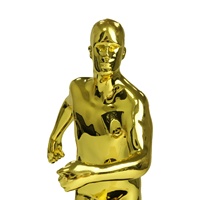 Médailles de vainqueur de marathon de trophées d'artisanat en aluminium d'homme de course d'or personnalisé dans des statues en forme