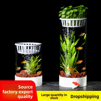 Aquarium Rond en Verre 15L – Kit de Gros pour Bureau et Salon – Idéal pour Betta, Petits Poissons et Plantes – Vente en Gros