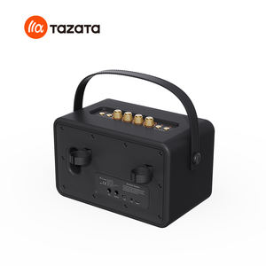 Haut-parleur sans fil en bois et cuir, excellent haut-parleur BT 60W avec micro pour karaoké à domicile - Product Image 6