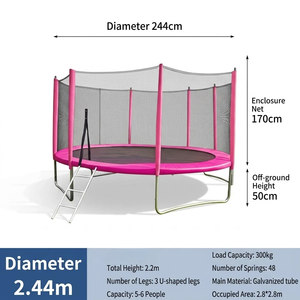 <span class=keywords><strong>Trampoline</strong></span> rond en tissu vert avec tubes en acier allié, système de panier de basket, échelle avancée, sécurisé pour garçons, de 6 à 16 pieds - Product Image 6