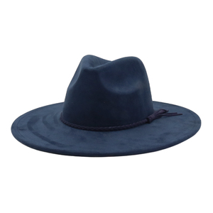 2025 nueva llegada 34 colores al por mayor de gamuza Fedora sombreros de ala ancha sombreros de vestir para mujeres corazón gota Top gorras Salvia azul marino cazador verde - Product Image 4