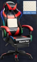 Chaise de jeu moderne pour e-sport, pivotante, inclinable, ergonomique, avec hauteur réglable, cadre en métal, accoudoirs en cuir synthétique