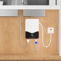 Chauffe-eau électrique instantané 3,5 kW sans réservoir, écran LED, commande tactile, boîtier en plastique, montage mural, usage domestique et hôtelier, gratuit