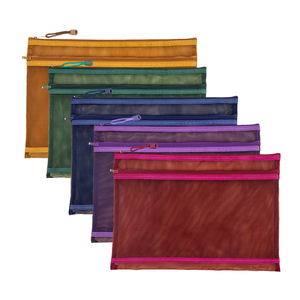 Borsa portaoggetti vintage colorata portatile in nylon a doppio strato con cerniera, adatta per riporre articoli per ufficio, oggetti scolastici <span class=keywords><strong>e</strong></span> documenti. - Product Image 6