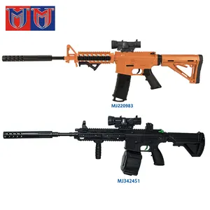 Pistola eléctrica m4a1para niños y adultos, pistola de juguete con visión de cara, color naranja/negro