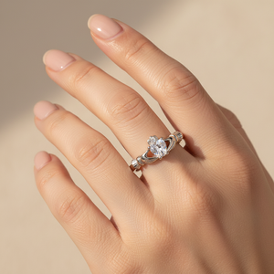 <span class=keywords><strong>Bague</strong></span> classique originale en zircon en forme de cœur, argent 925, gravure irlandaise <span class=keywords><strong>Claddagh</strong></span>, <span class=keywords><strong>bague</strong></span> de mariage pour femmes - Product Image 3