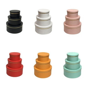 Chất Lượng Cao Đám Cưới Đảng Giấy Các Tông Hộp Tròn Rose Hộp Quà Tặng Bao Bì Vòng Hộp Hoa Với Bronzing Macaron - Product Image 1