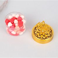 Boîte à bonbons transparente avec couvercle doré en plastique alimentaire de Zhejiang pour les mariages et les fêtes de naissance