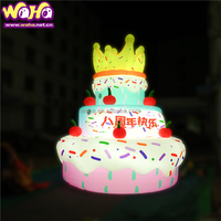Gonflable 7m PVC Anniversaire Gâteau Événements Publicité Géant Jouet Gonflable Lampe LED Ballon Souffleur Célébrations Extérieures