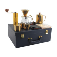 Ensemble cafetière à filtre en acier inoxydable avec bouilloire à café, écologique, tout-en-un, portable, pour le camping et les voyages