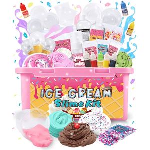 Ice Cream Slime Making Toys <b>Set</b> Plastic & <b>Clay</b> Non-toxic Glue Charms DIY Kit EN71 Certified for Kids Ages 5+ Unisex - Product Image 1