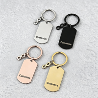Porte-clés en acier inoxydable Ywyougang avec breloque infini, personnalisable, pour cadeau, vente en gros