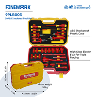 Ensemble d'outils isolés VDE 1000V professionnel Finework 99LB003 29 pièces, certifié IEC pour les travaux d'électricien