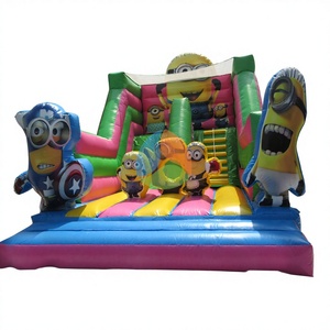 Structure <span class=keywords><strong>gonflable</strong></span> combinée Minions avec toboggan sec, château <span class=keywords><strong>gonflable</strong></span> commercial pour enfants avec toboggan, jeu d'extérieur pour location de fête en jardin et divertissement - Product Image 1