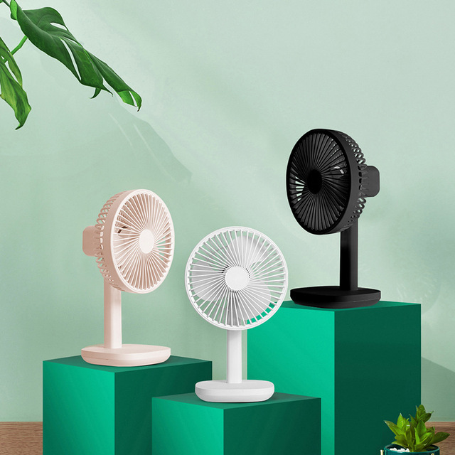USB Rechargeable Shaking Head Fan Ultra-Silent Desktop Cooling Fan for Home Students Outdoor Use