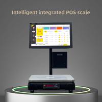 Báscula Electrónica para Carnicería CSS, Caja Registradora POS Multi-Idioma con Pantalla Táctil, Impresora de Etiquetas de Código de Barras, Reconocimiento por IA