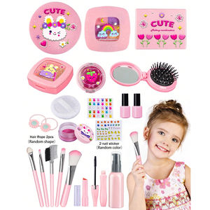 ชุดแต่งหน้าสำหรับเด็กถุงเครื่องสำอางของเล่นแกล้งเล่นชุดของขวัญแต่งหน้าก่อนวัยเรียนสำหรับเด็กผู้หญิงพร้อมชุดอุปกรณ์แปรงแต่งหน้า22ชิ้น - Product Image 2