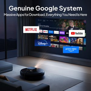 Projecteur intelligent Android 11 BYINTEK Zero 3 Max, 1700 lumens ANSI, résolution <span class=keywords><strong>native</strong></span> 1080p, prise en charge 4K, mise au point automatique et correction de la distorsion trapézoïdale, home cinéma - Product Image 3