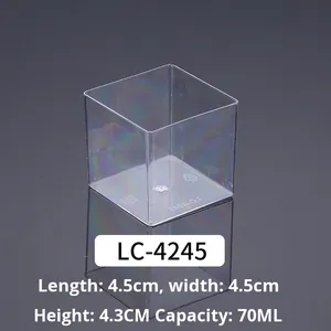 Dùng Một Lần Nhựa Mousse Cup Vuông Tráng Miệng Bảng Cup Cho Tường Duy Nhất Cách Sử Dụng Cho Tiramisu Pho Mát Thạch Bánh - Product Image 5