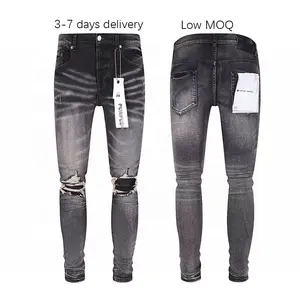 Model baru Hip Hop hitam Pria Jeans untuk ungu celana pria Jeans Para Hombre 2023