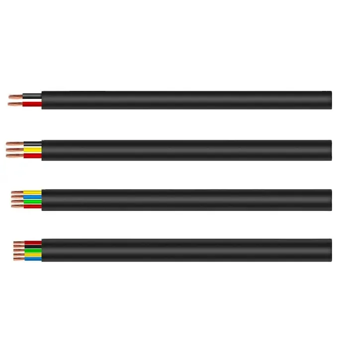 Hight Quality Waterproof flexible Copper conductor Power line insulated rubber cable 3 core 4 core round submersible pump cable